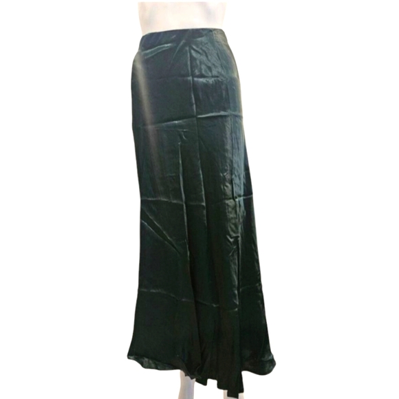 NWT - DIVIDED - Green Satin Midi Slip Skirt - Size 4 - Picture 3 of 5